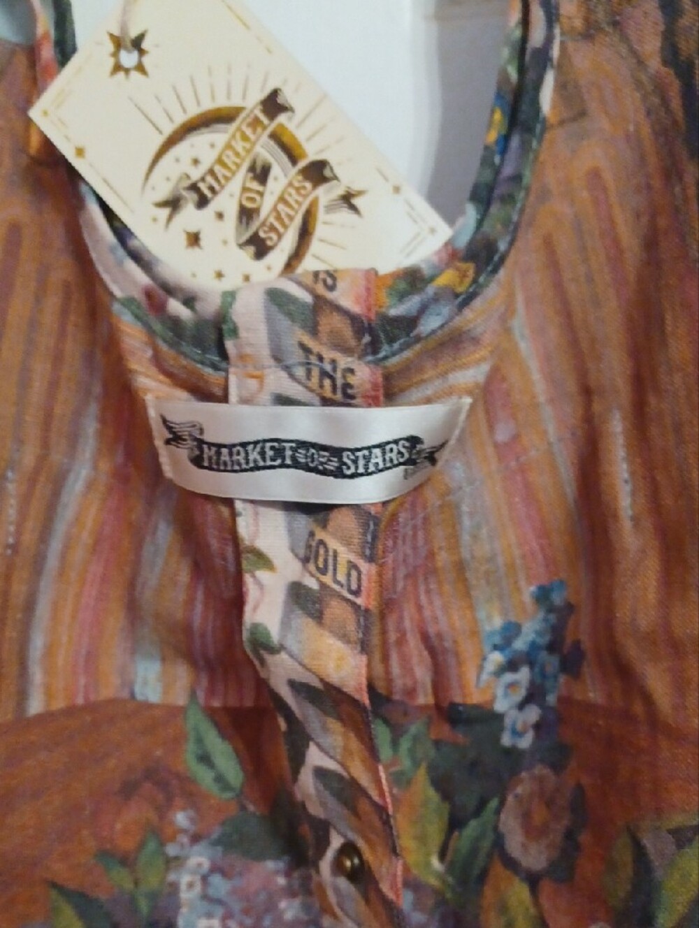 Floral Print Shoulder Bag - Brown & Blue - Picture 2 of 9